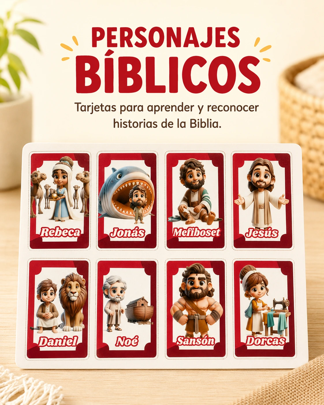 Cartas de personajes bíblicos: Rebeca, Jonás, Mefiboset, Jesús, Daniel, Noé, Sansón y Dorcas